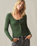 Women's Luxe Rib Square Neck Cardigan - Green Moss